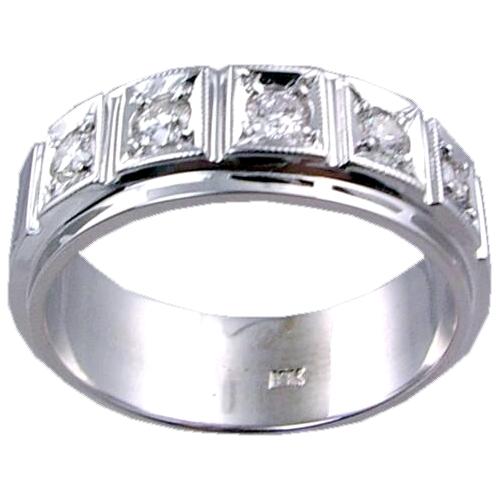 Mens 5 Round Diamond Illusion Set Wedding Ring