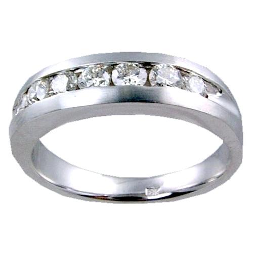 Mens Channel Set Round Diamond Wedding Ring