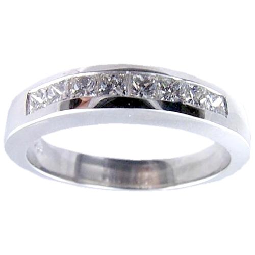 Channel Set Princess Cut Diamond Wedding Ring
