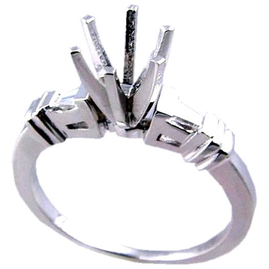 Channel Set Baguette Diamond Engagement Ring Semi Mount