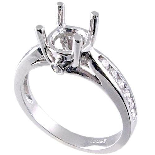 Channel Set Round Diamond Engagement Ring Semi Mount