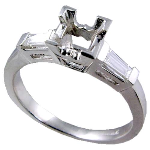 Channel Set Taperd Baguette Diamond Engagement Ring Semi Mount