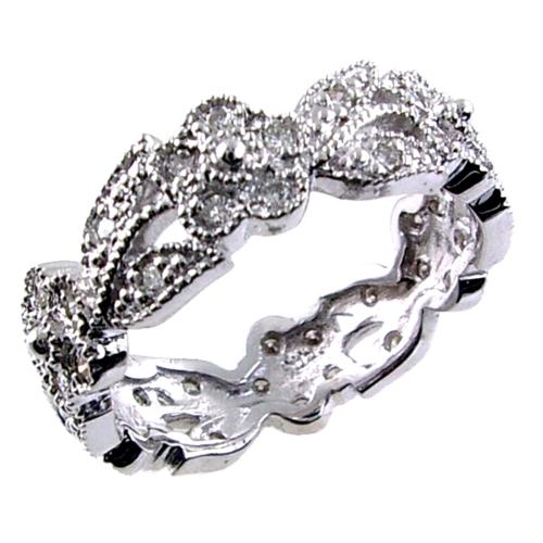 Floral Design, Pave Set Diamond Eternity Ring