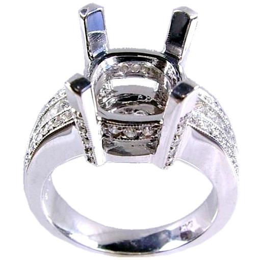 Channel Set Princess Cut, Pave Set Round Diamond Engagement Ring Channel Set Princess Cut, Pave Set Round Diamond Engagement Ring