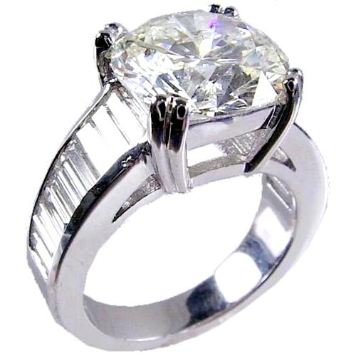 Channel Set Long Baguette Diamond Engagement Ring Semi Mount
