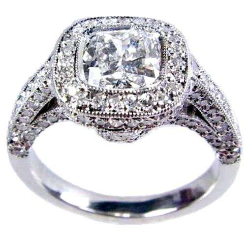 Pave Set Diamond Engagement Ring Semi Mount