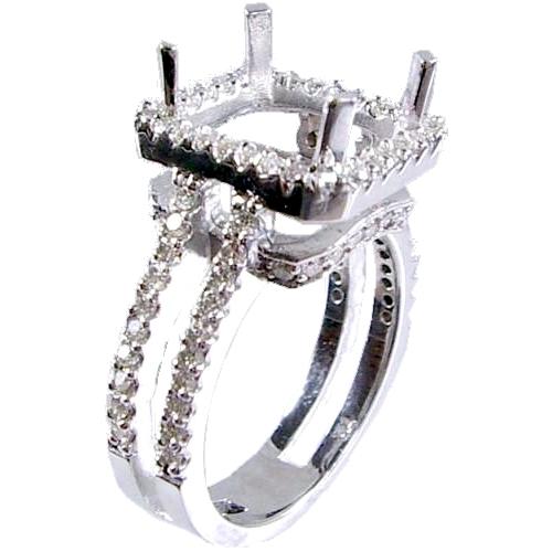 Split Shank Pave Set Diamond Engagement Ring Semi Mount