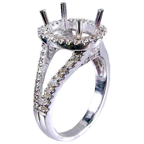 Split Shank Pave Set Diamond Engagement Ring Semi Mount