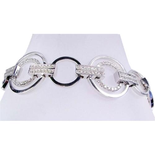 Pave Set Diamond, Circular Links Bracelet