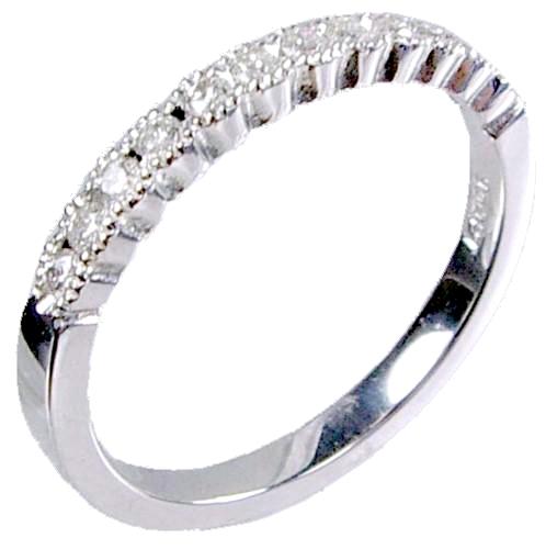 Half Bezel Set Diamond Wedding Ring