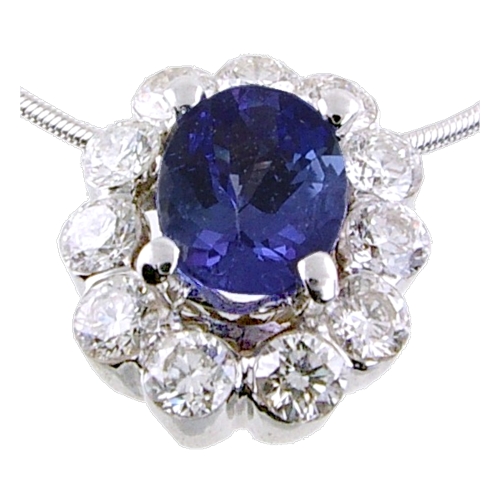 RD Invisible Diamond-Tanzenite Pendant