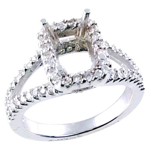 Split Shank Pave Set Diamond Engagement Ring Semi Mount