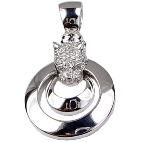 Pave Set Diamond Tiger Pendant