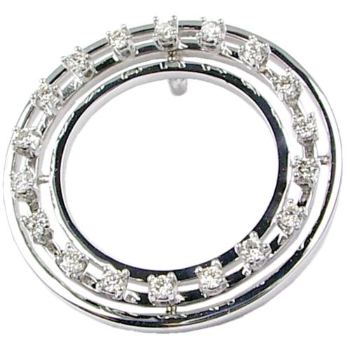 Prong Set Round Diamond Circular Pendant