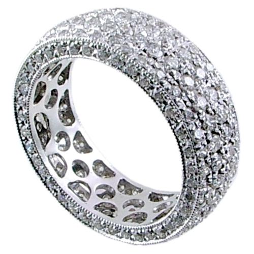 4 Row Pave Set Diamond Eternity Ring