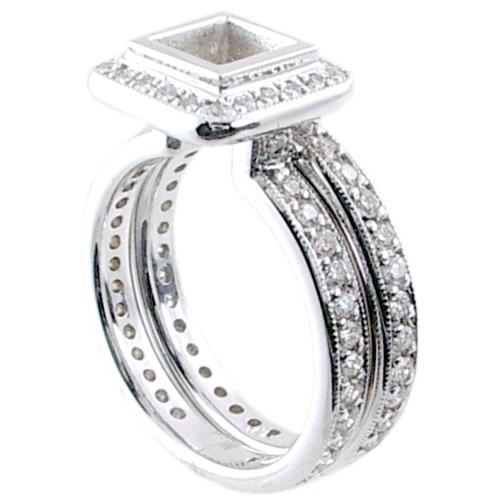 Eternity Style Pave Set Diamond Bridal Set (Semi Mount)