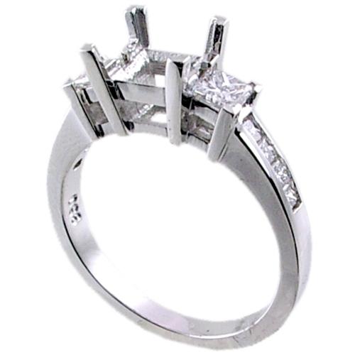 Princess Cut Diamond Engagement Ring Semi Mount