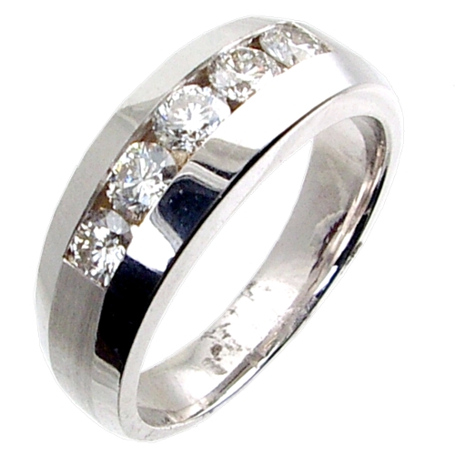 Channel Set RD Diamond Mens Wedding Ring