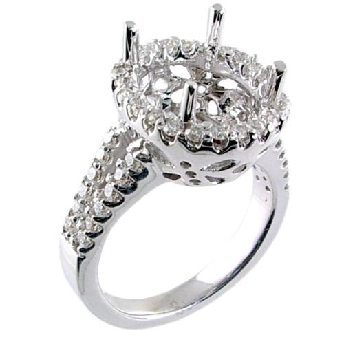 Split Shank U Pave Set Diamond Engagement Ring Semi Mount