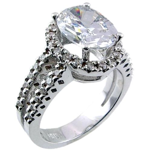 Pave Set, Split Shank Diamond Engagement Ring Semi Mount