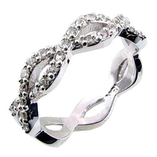 Pave Set Diamond Braded Style Wedding Ring
