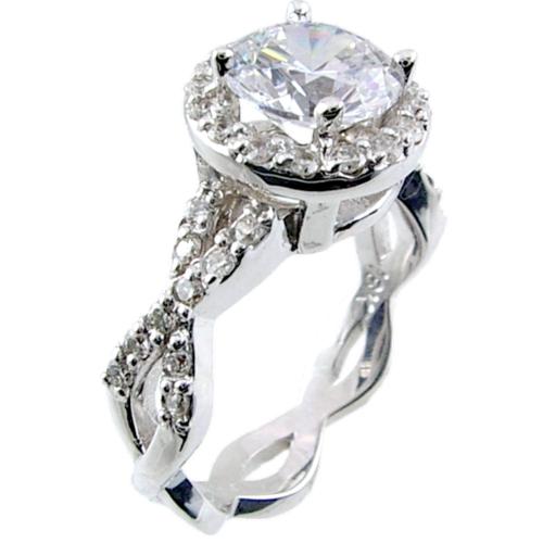 Pave Set Diamond Braded Style Engagement Ring Semi Mount