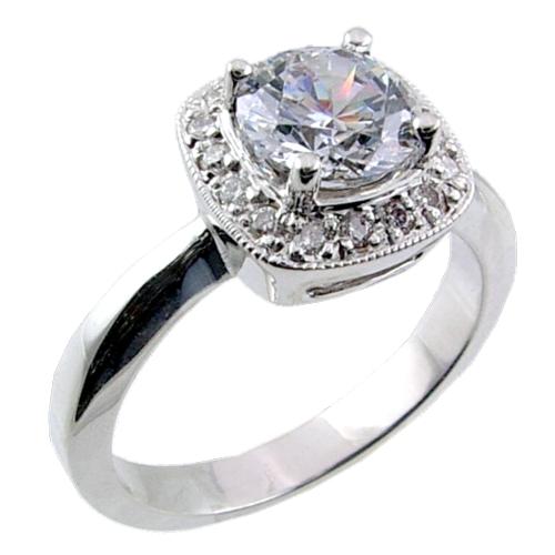 Pave Set Diamond Engagement Ring Semi Mount