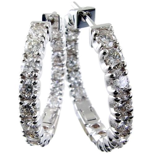 Inside/Out Prong Diamond Set Hoop Earrings