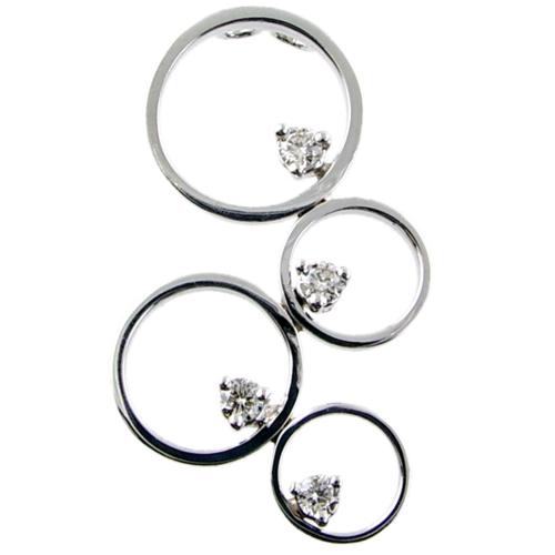 Prong Set Round Diamond Pendant - Multiple circles