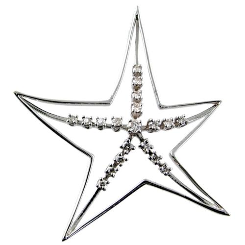 Prong Set Round Diamond Big Star Pendant
