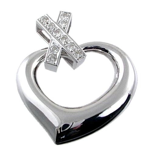 Pave Set Diamond Heart Pendant