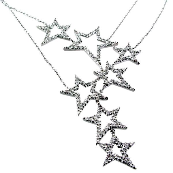 Pave Set Diamond Seven Star Necklace