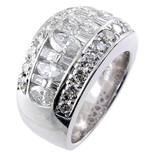 Invisible Set Marquise/Bauette Diamond Wedding Ring