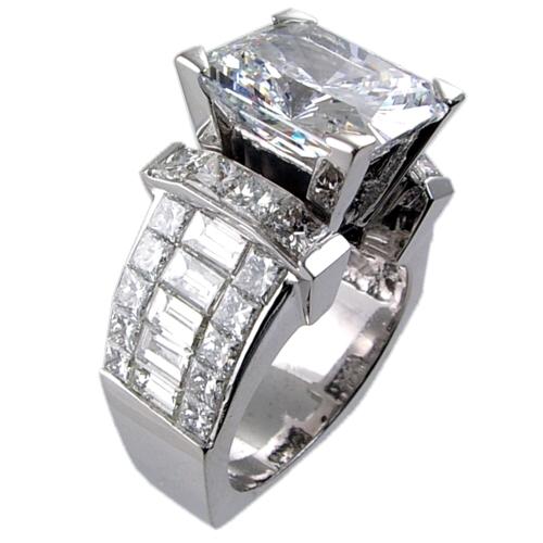 Square Shank Invisible Set Princess Cut, Baguette diamond Engage