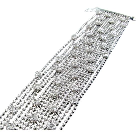 Multi Chain Bezel Set Round Diamond Bracelet
