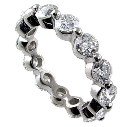 Shared Two Prong Round Diamond Eternity Ring