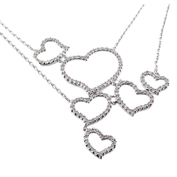 Pave Set Diamond Multi-Heart Necklace