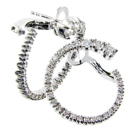 Prong Set Diamond Circular Earring with French Clip