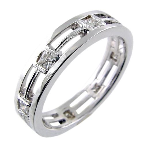 Channel Set PrincessCut Diamond Wedding Ring