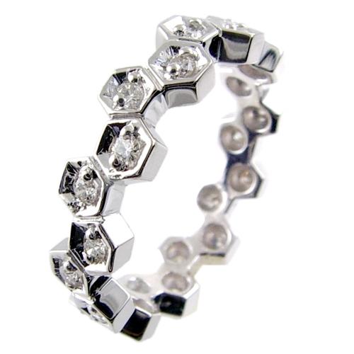 Honey Comb Style, Prong Set Round Diamond Eternity Ring