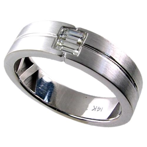Channel Set Baguette Mens diamond wedding Band