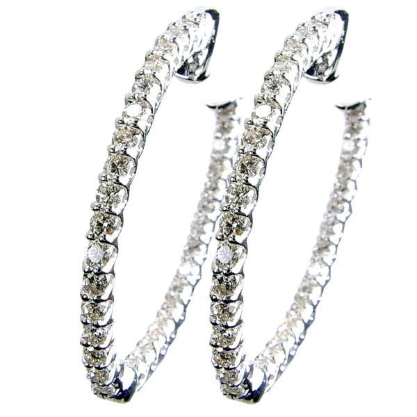 Inside/Out Shared Prong Oval Hoop Earrings