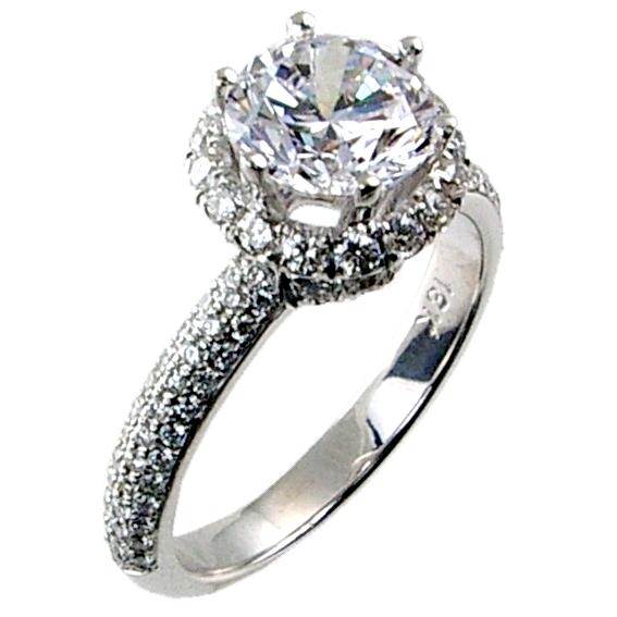 Micro Pave Set Diamond Engagement Ring