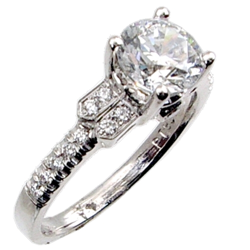 Pave Set Diamond Engagement Ring