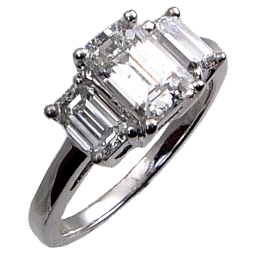 3 Emerald Cut Engagement Ring