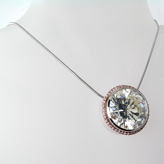 Two Tone Pave Set Bezel for large diamond