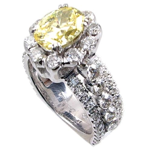 Invisible Set RD Diamond Pave Set Engagement Ring