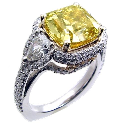 Micro Pave Set With Shield Sides Diamond Engagement Ring