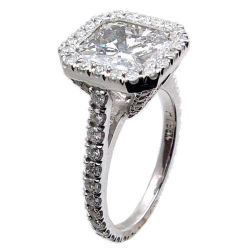 U-Pave Set Diamond Engagement Ring