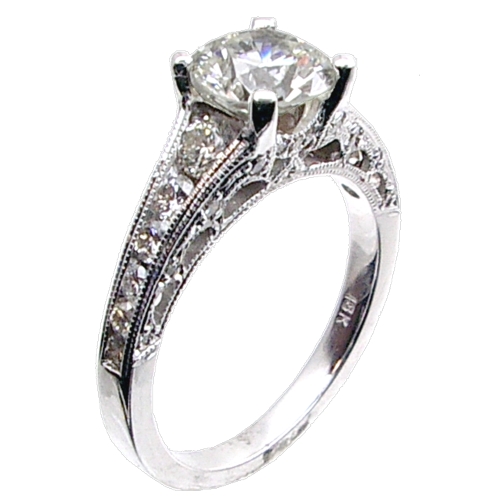 Channel Set with Pave Side Diamond Semi Mount